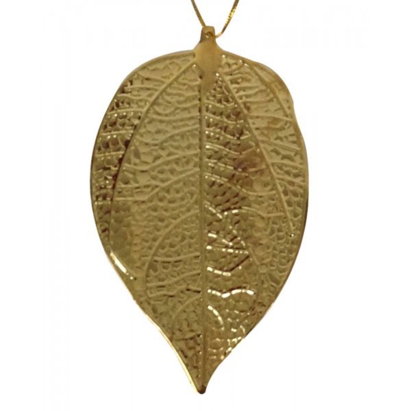 Χριστουγεννιάτικο Κρεμαστό Μεταλλικό Φύλλο, Χρυσό (14cm)